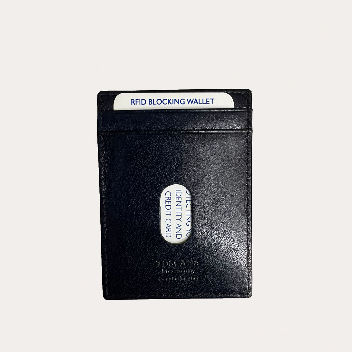 Black Leather Money Clip with Credit Card Holder