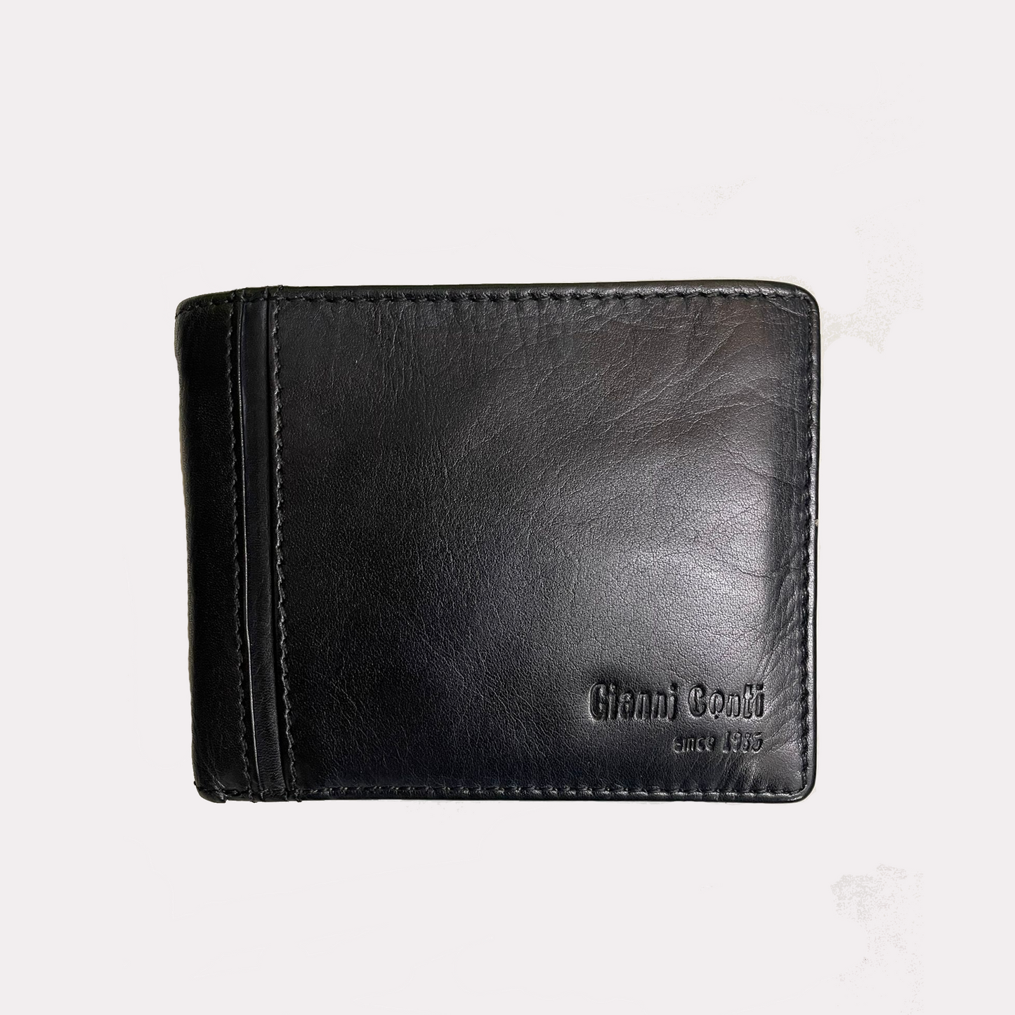 Gianni Conti Black Leather Wallet-8 credit card sections