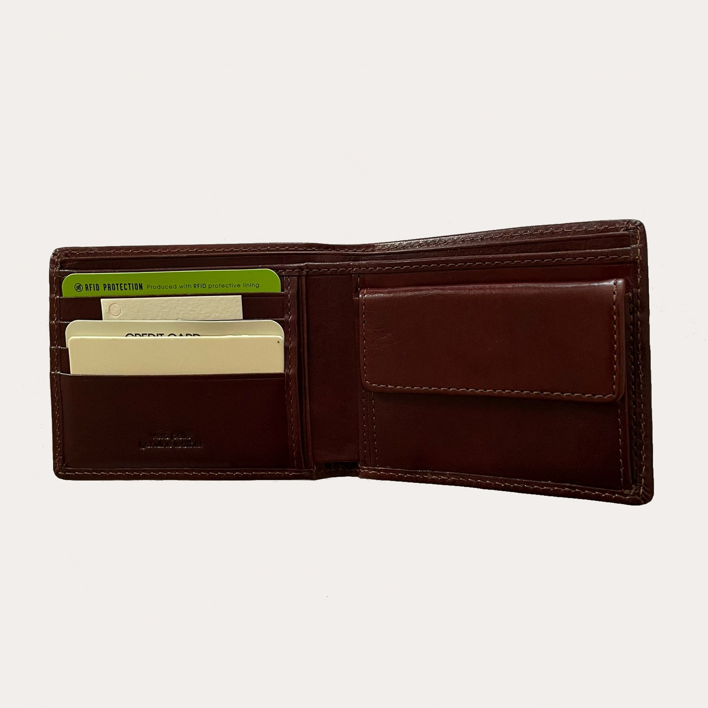 Gianni Conti Brown Leather Wallet-4 credit card sections
