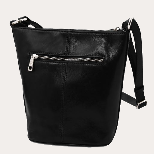 Tuscany Leather Black Leather Shoulder Bag