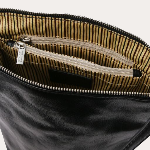Tuscany Leather Black Leather Shoulder Bag