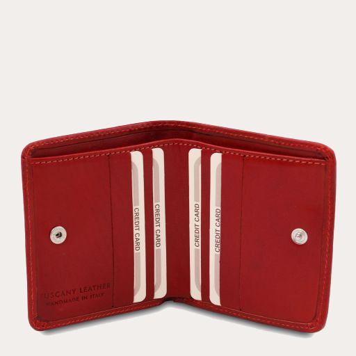 Tuscany Leather Red Leather Purse with Coin Pocket