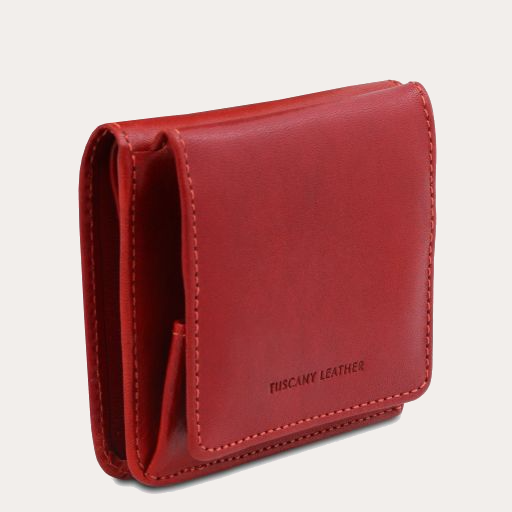 Tuscany Leather Red Leather Purse with Coin Pocket