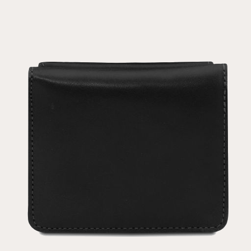 Tuscany Leather Black Leather Purse with Coin Pocket