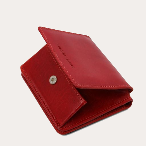 Tuscany Leather Red Leather Purse with Coin Pocket