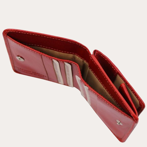 Tuscany Leather Red Leather Purse with Coin Pocket