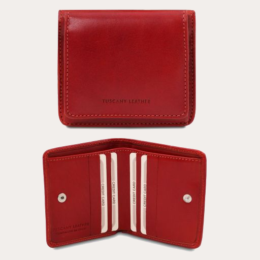 Tuscany Leather Red Leather Purse with Coin Pocket