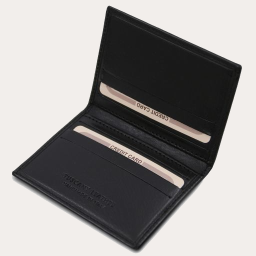Tuscany Leather Black Leather Card Holder
