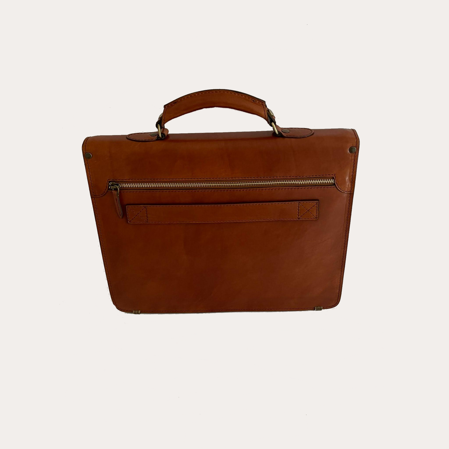 Brown Vegetable Tanned Leather Briefcase