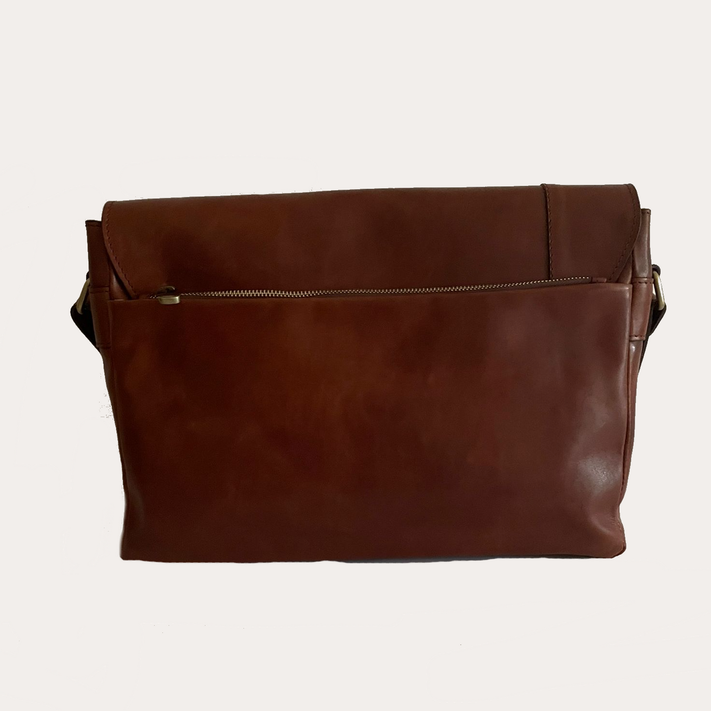 Men's Brown Leather Messenger Bag