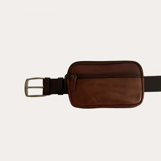 Brown Leather Belt Pouch