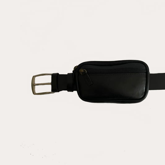 Black Leather Belt Pouch