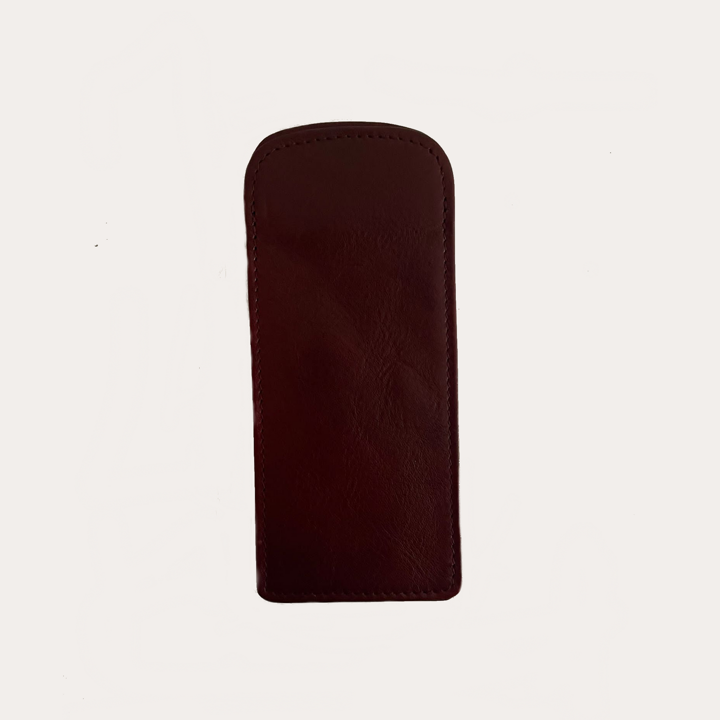 Slim Burgundy Leather Glasses Case