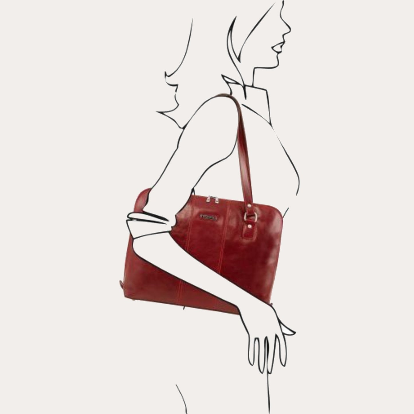 Tuscany Leather Red Leather Shoulder Bag