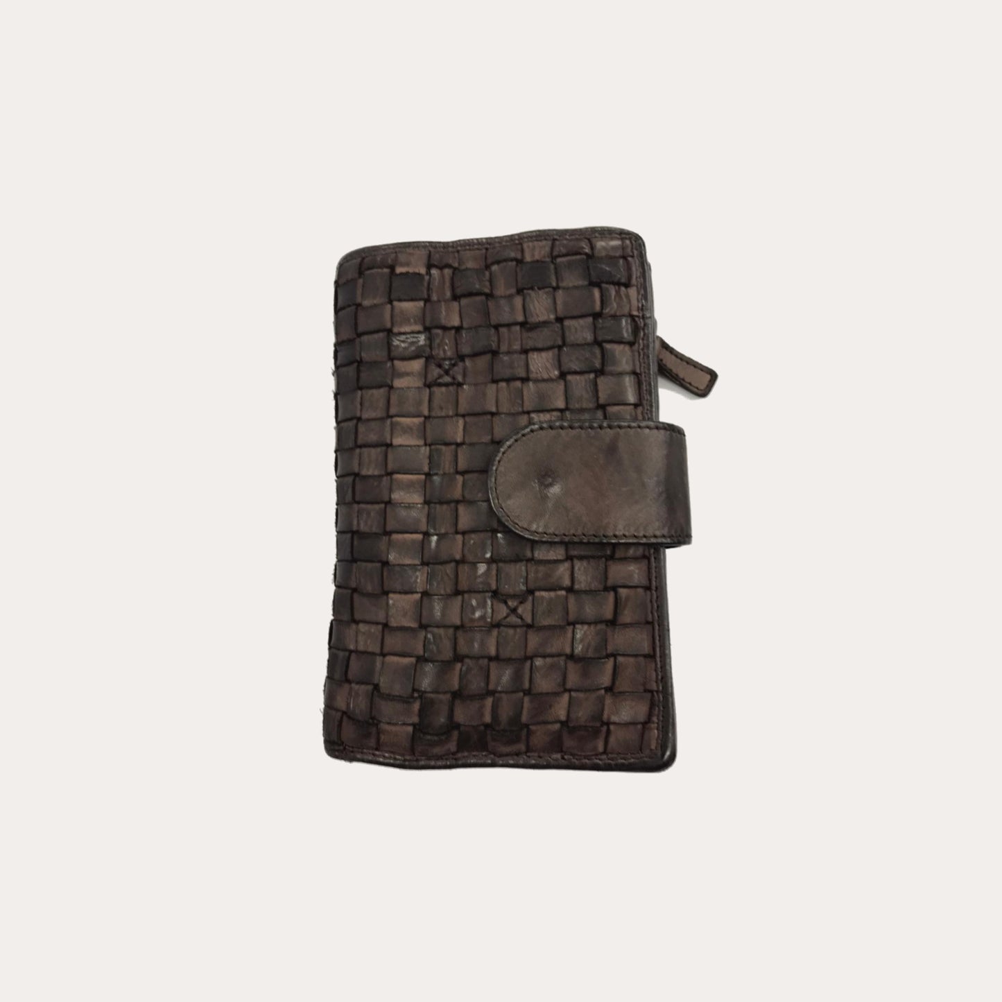 Gianni Conti Brown Woven Leather Purse