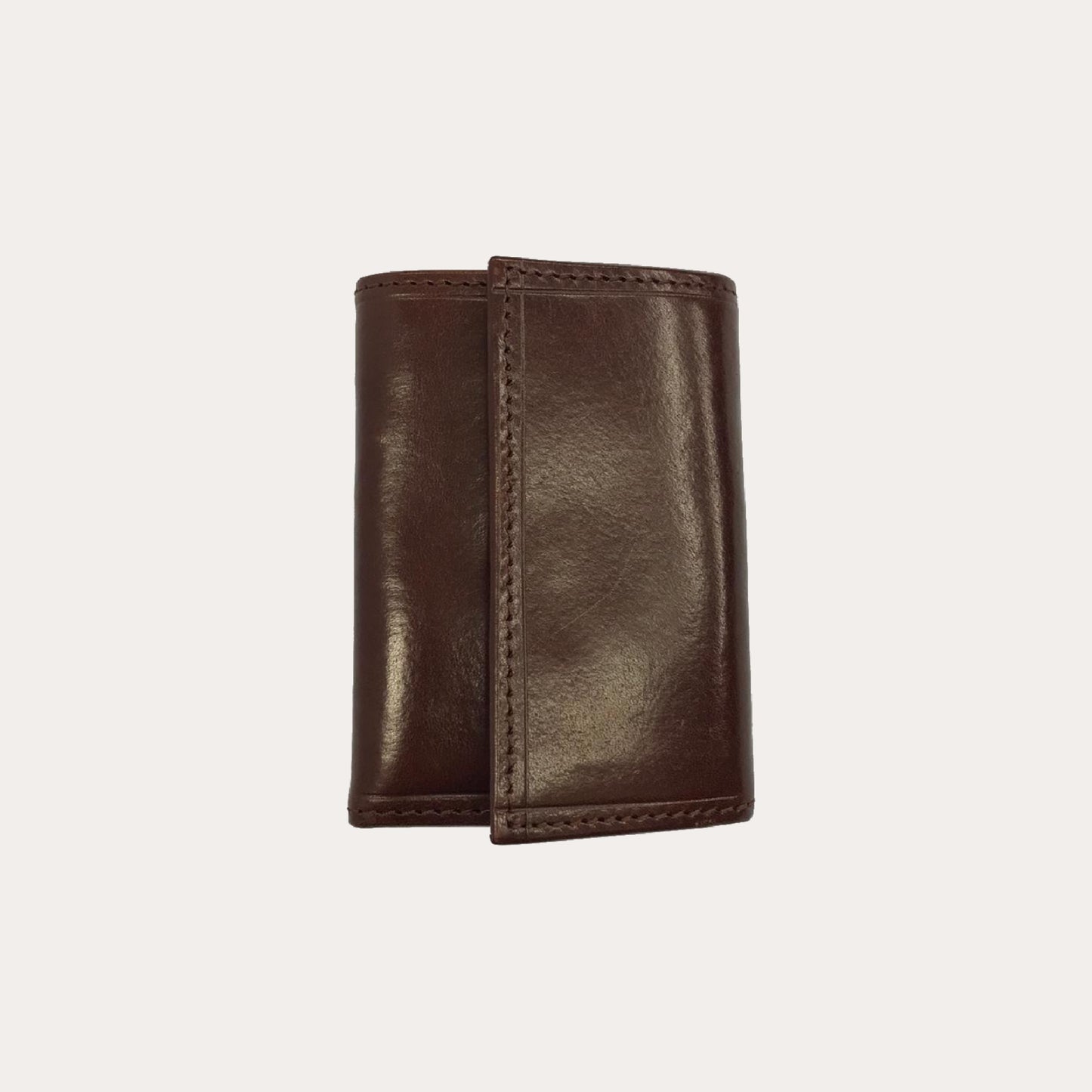 Chiarugi Brown Leather Tri-fold Purse