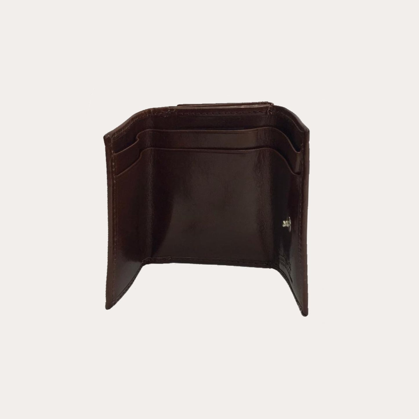 Chiarugi Brown Leather Tri-fold Purse