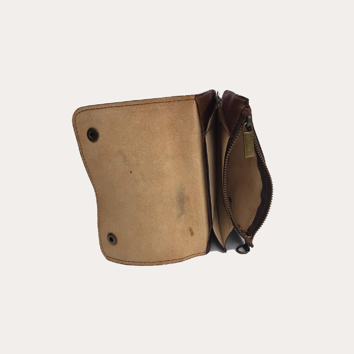 Chiarugi Brown Leather Flap Over Purse