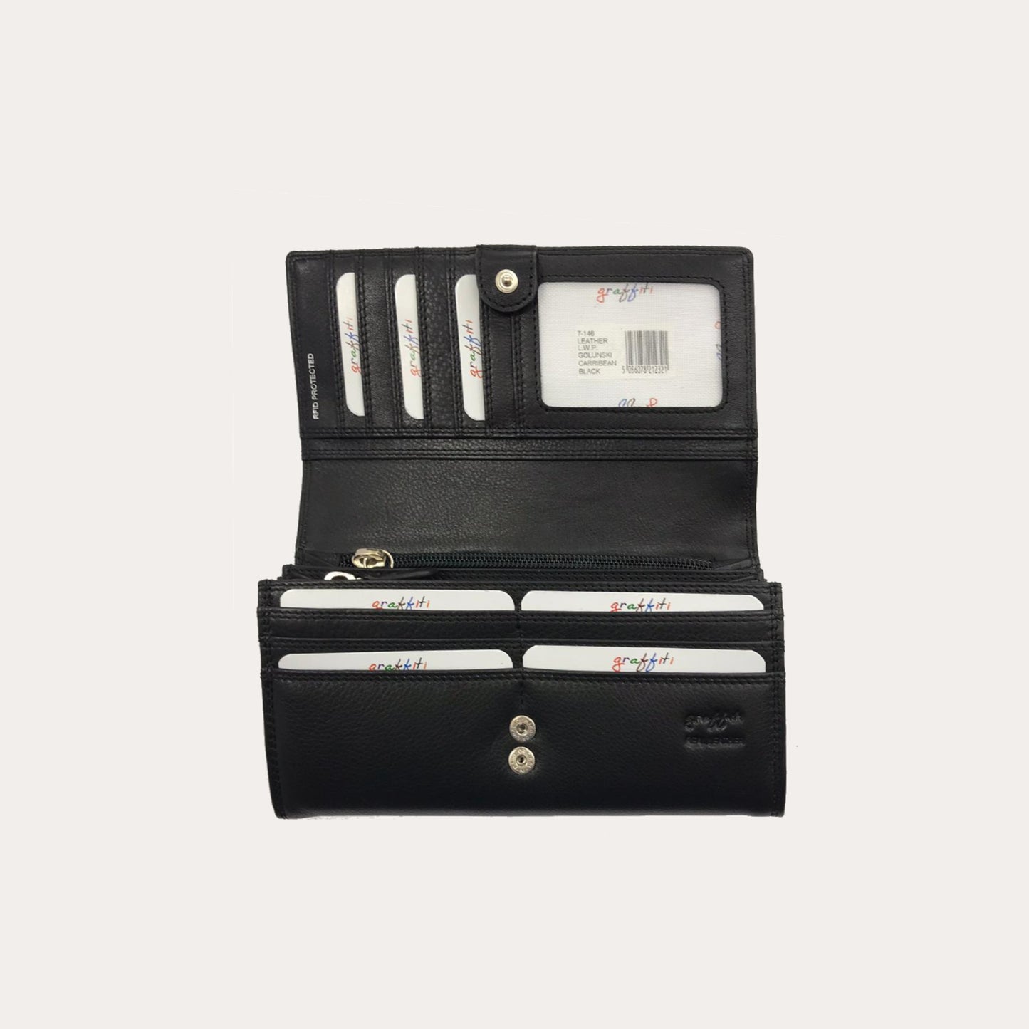 Black Flap over Leather Purse