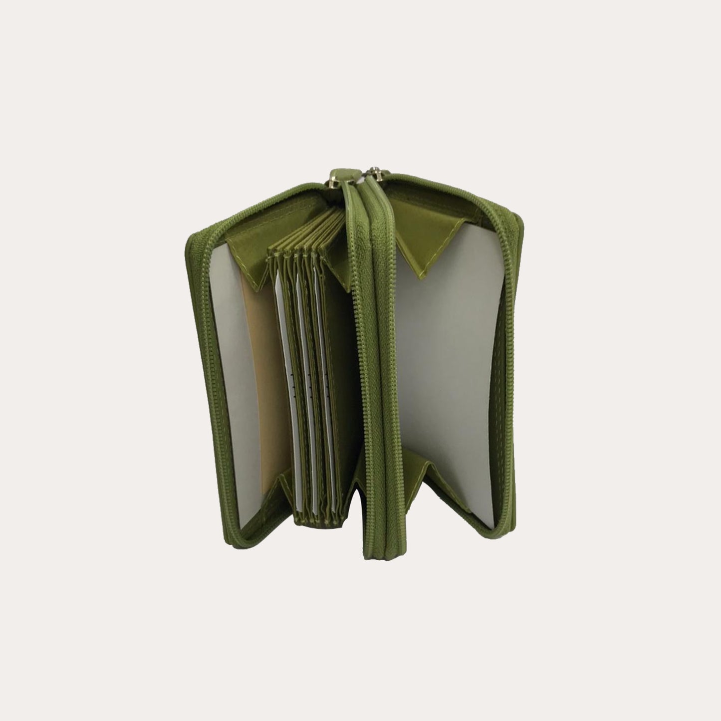 Lime Leather Card and Coin Holder