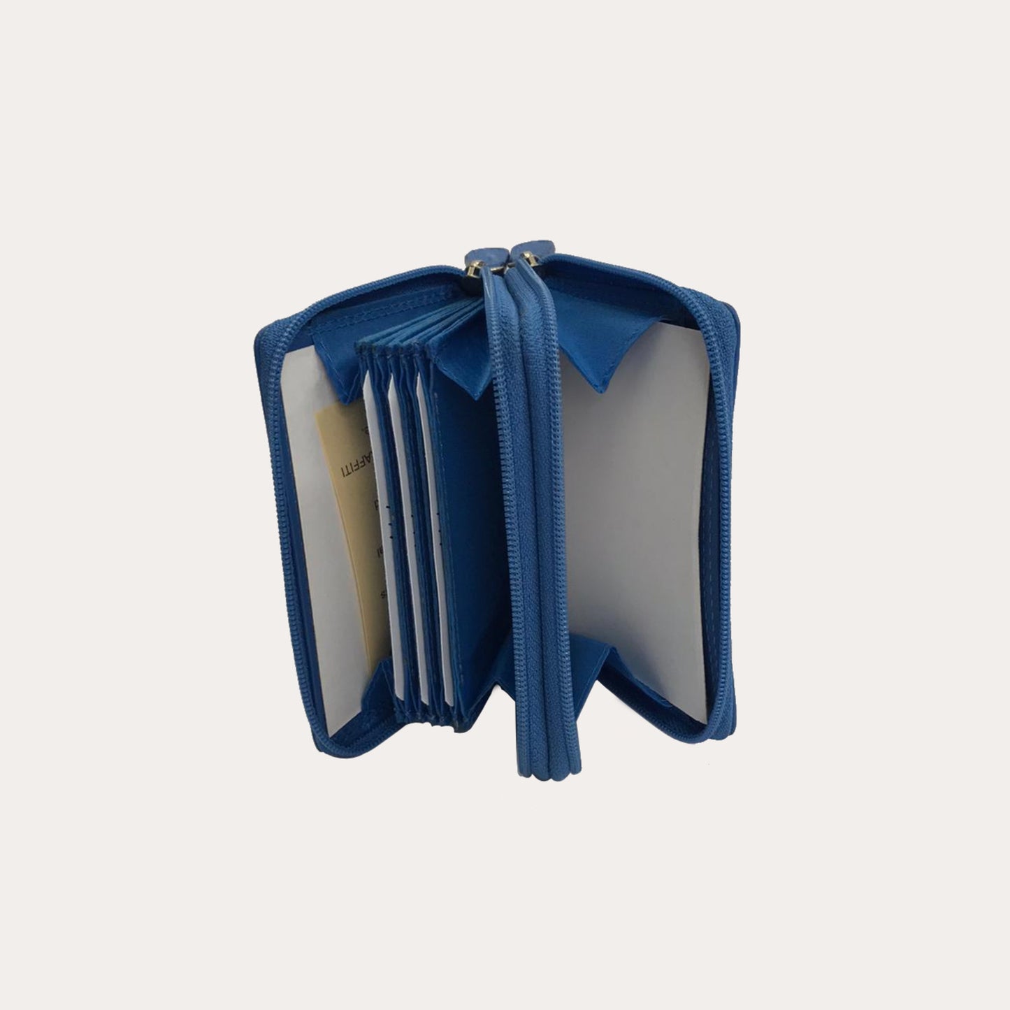 Cobalt Leather Card and Coin Holder