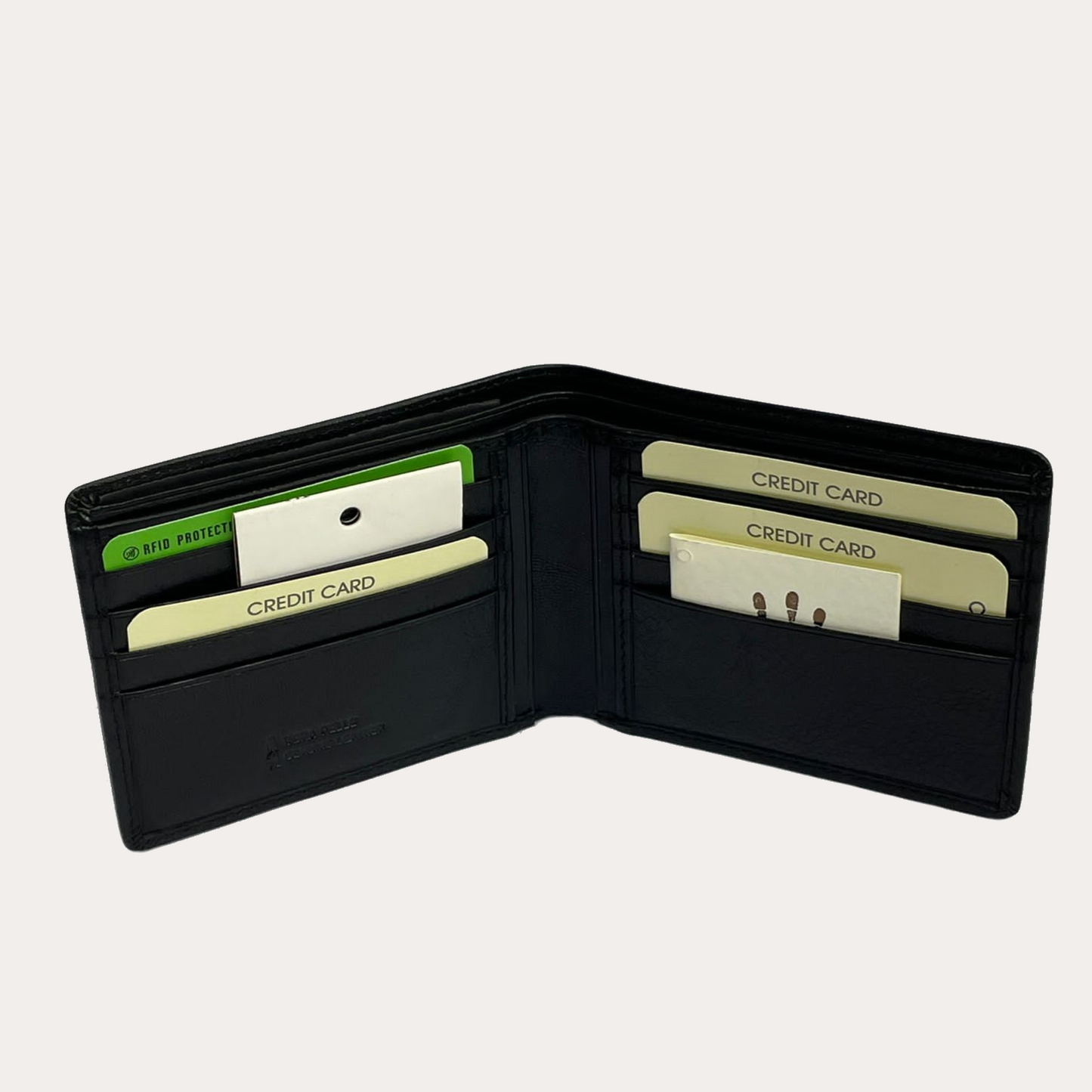 Gianni Conti Black Leather Wallet-8 credit card sections