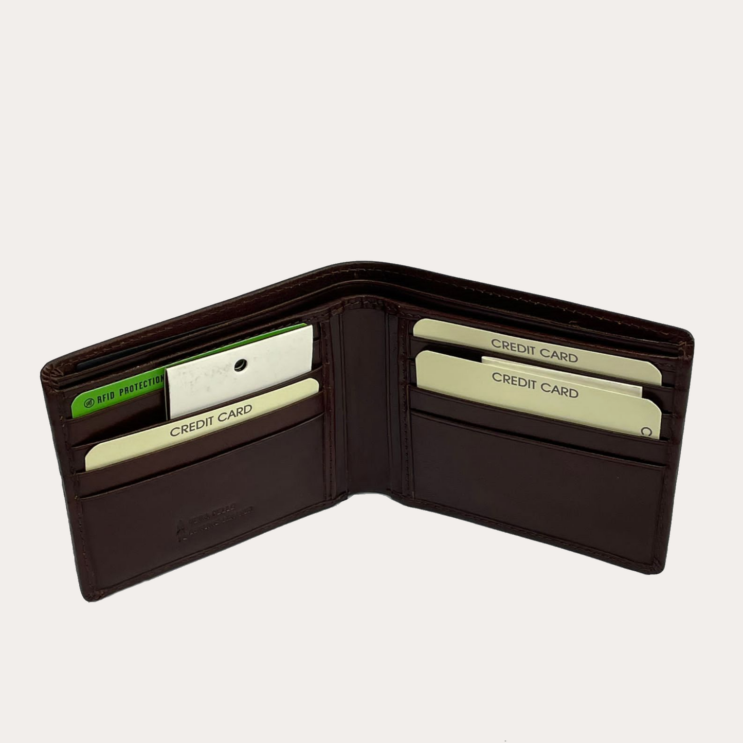 Gianni Conti Brown Leather Wallet-8 credit card sections