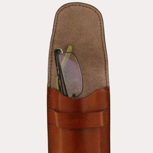 Tuscany Leather Honey Leather Glasses Case