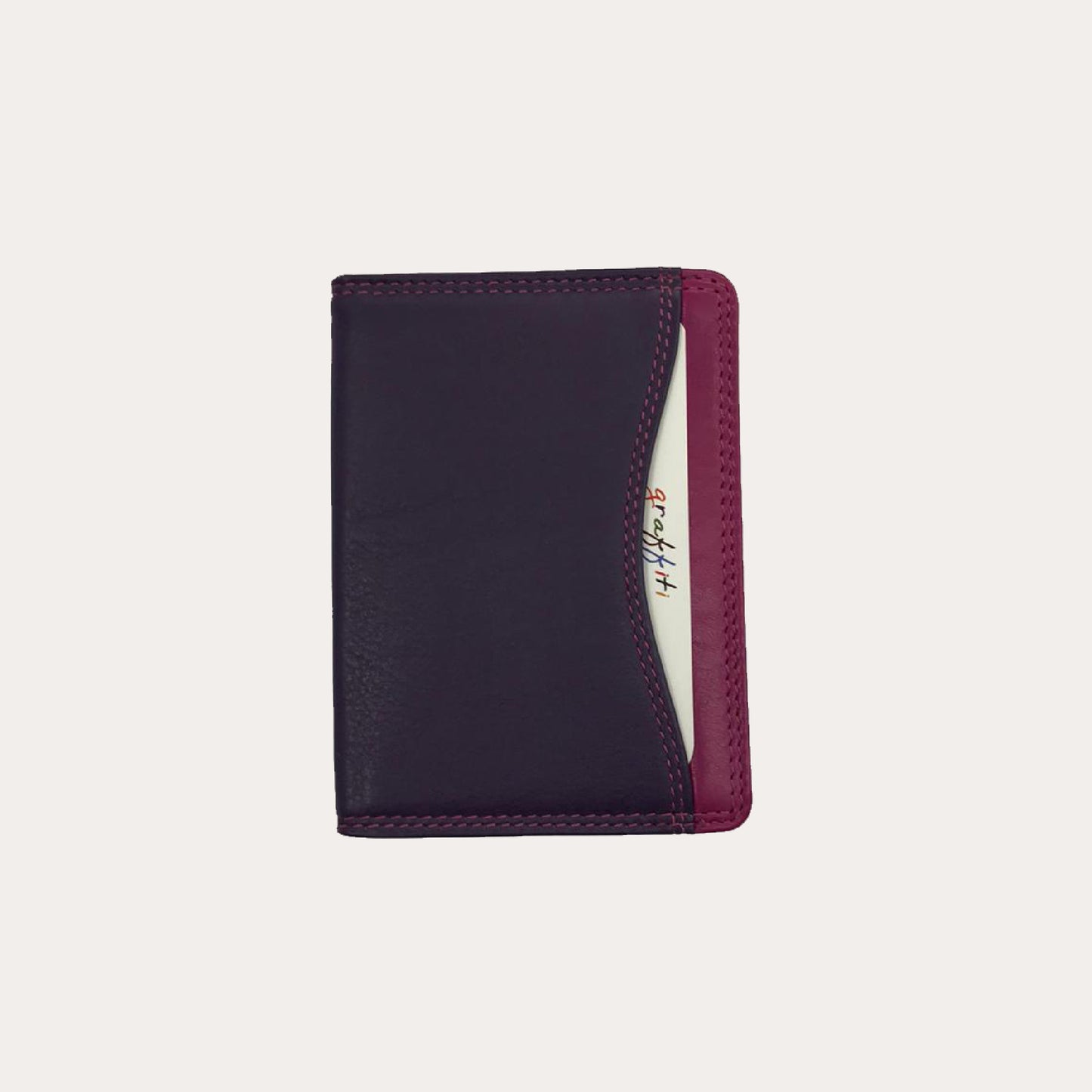 China Rose Leather Credit Card or Bus Pass Holder