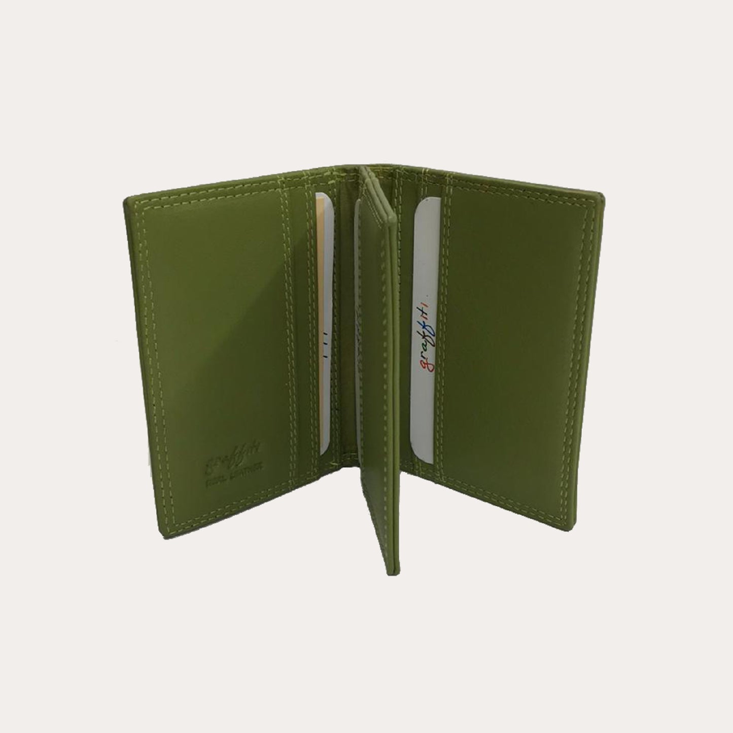 Lime Leather Credit Card Holder