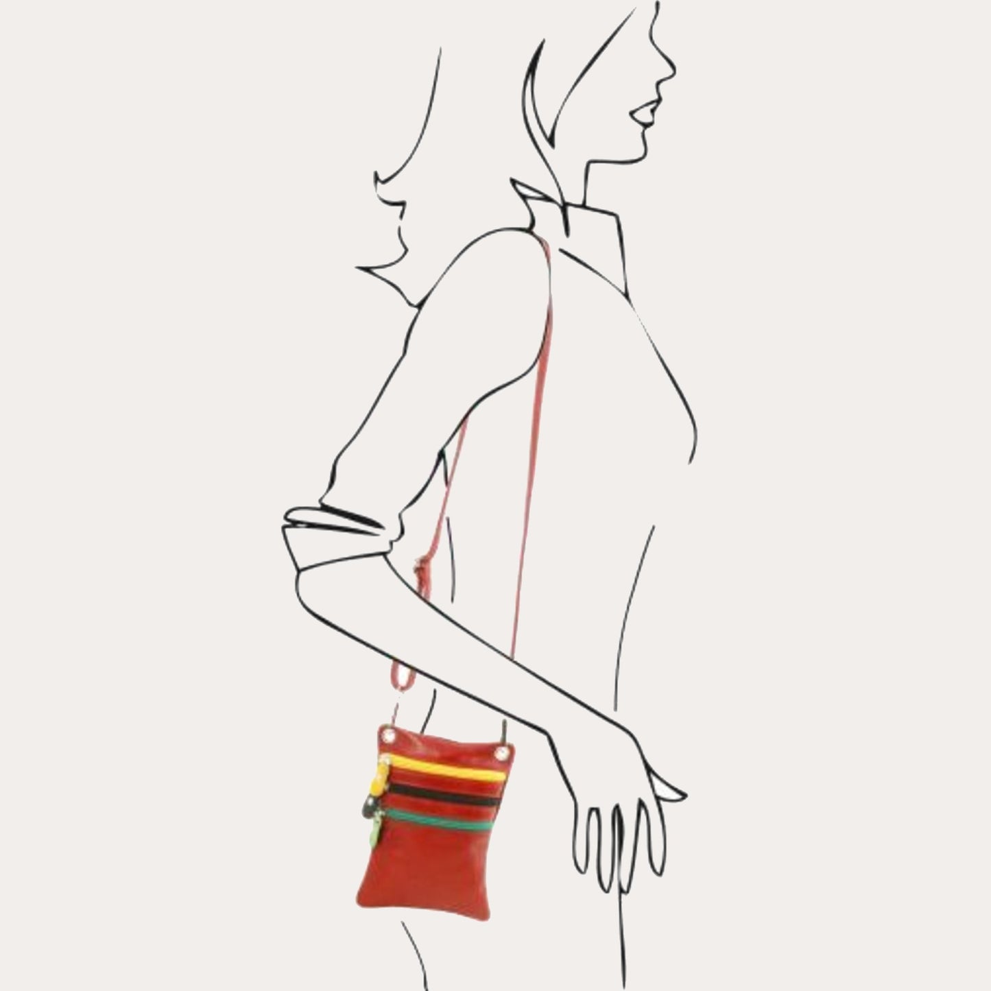 Tuscany Leather Red Leather Crossbody Bag