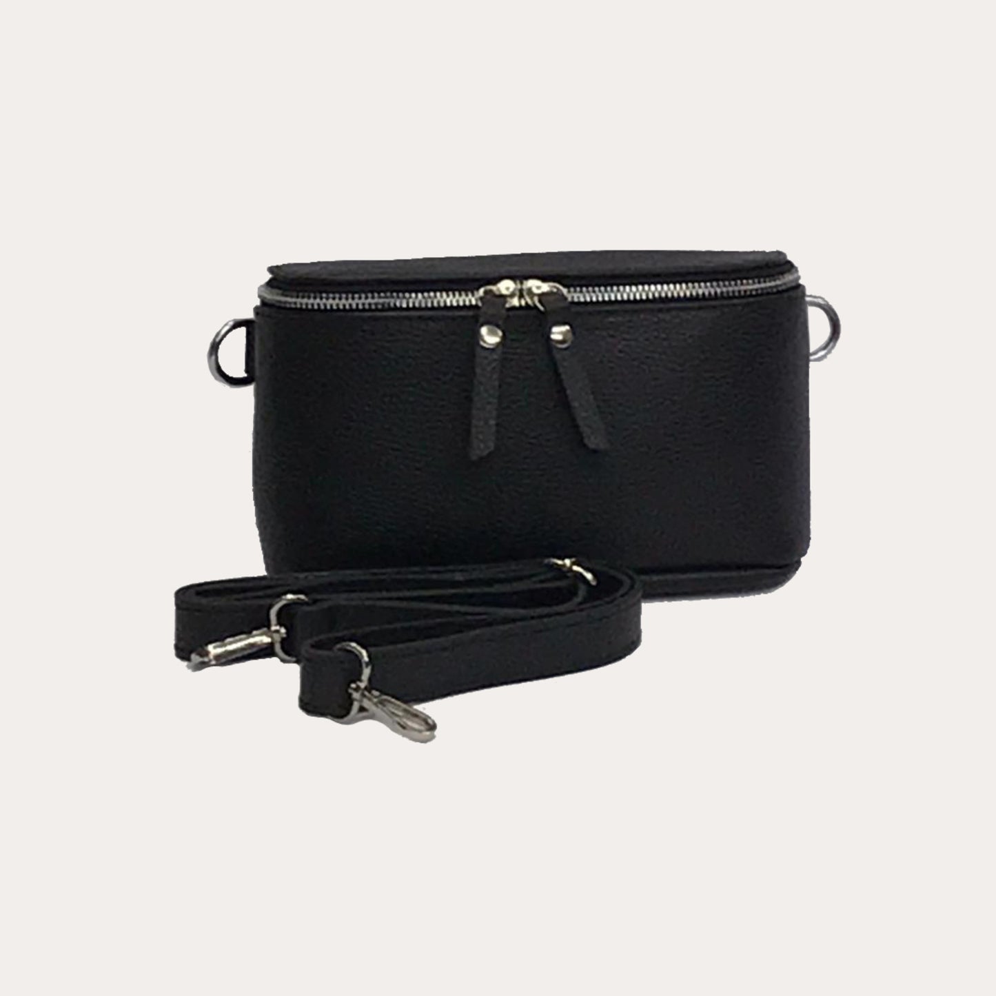 Black Leather Bumbag