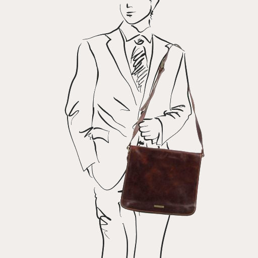Tuscany Leather Brown Leather Messenger Bag