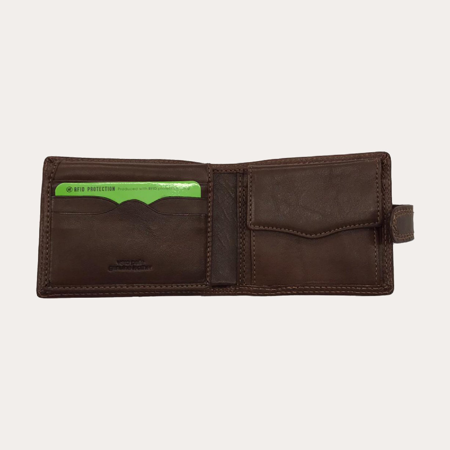 Gianni Conti Dark Brown Leather Wallet-7 Credit Card/Coin Section