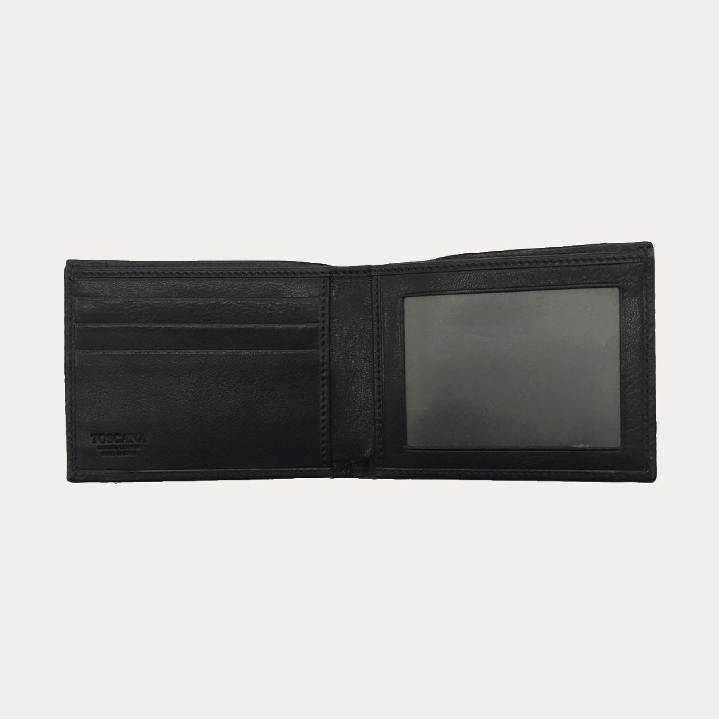 Black Vacchetta Leather Wallet-3 Credit Card/Coin Section