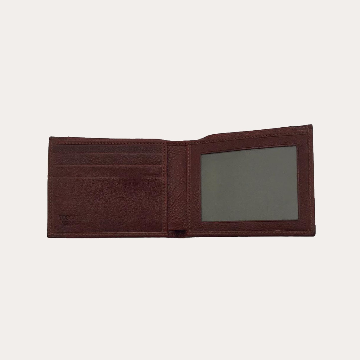 Maroon Vacchetta Leather Wallet-3 Credit Card/Coin Section