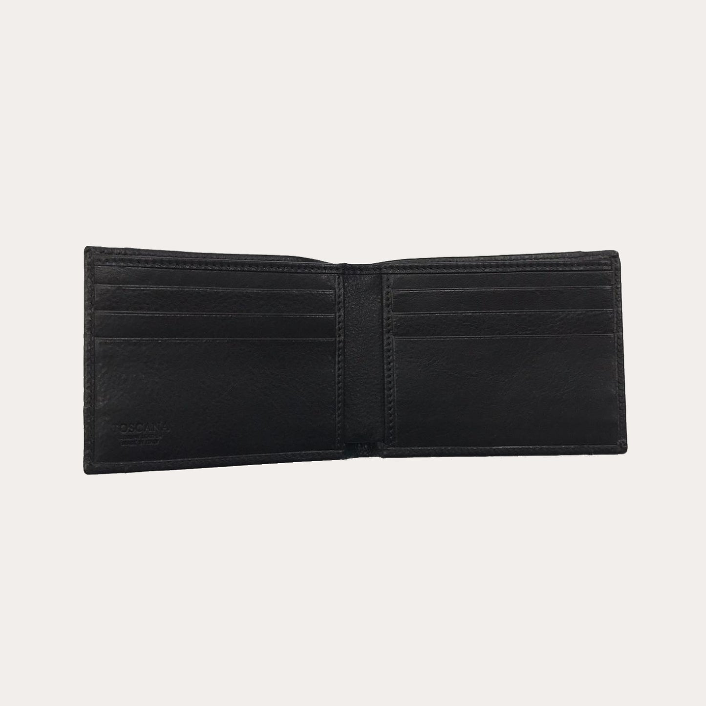 Black Vacchetta Leather Wallet-6 Credit Card Sections