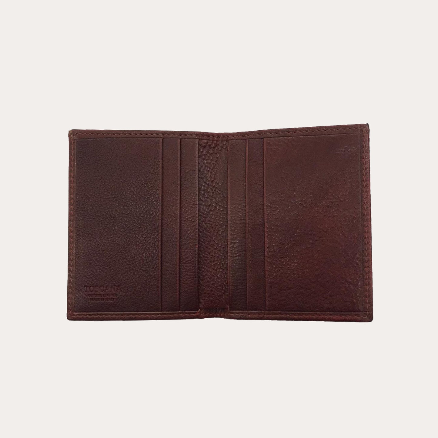 Maroon Vacchetta Leather Wallet-6 Credit Card Sections