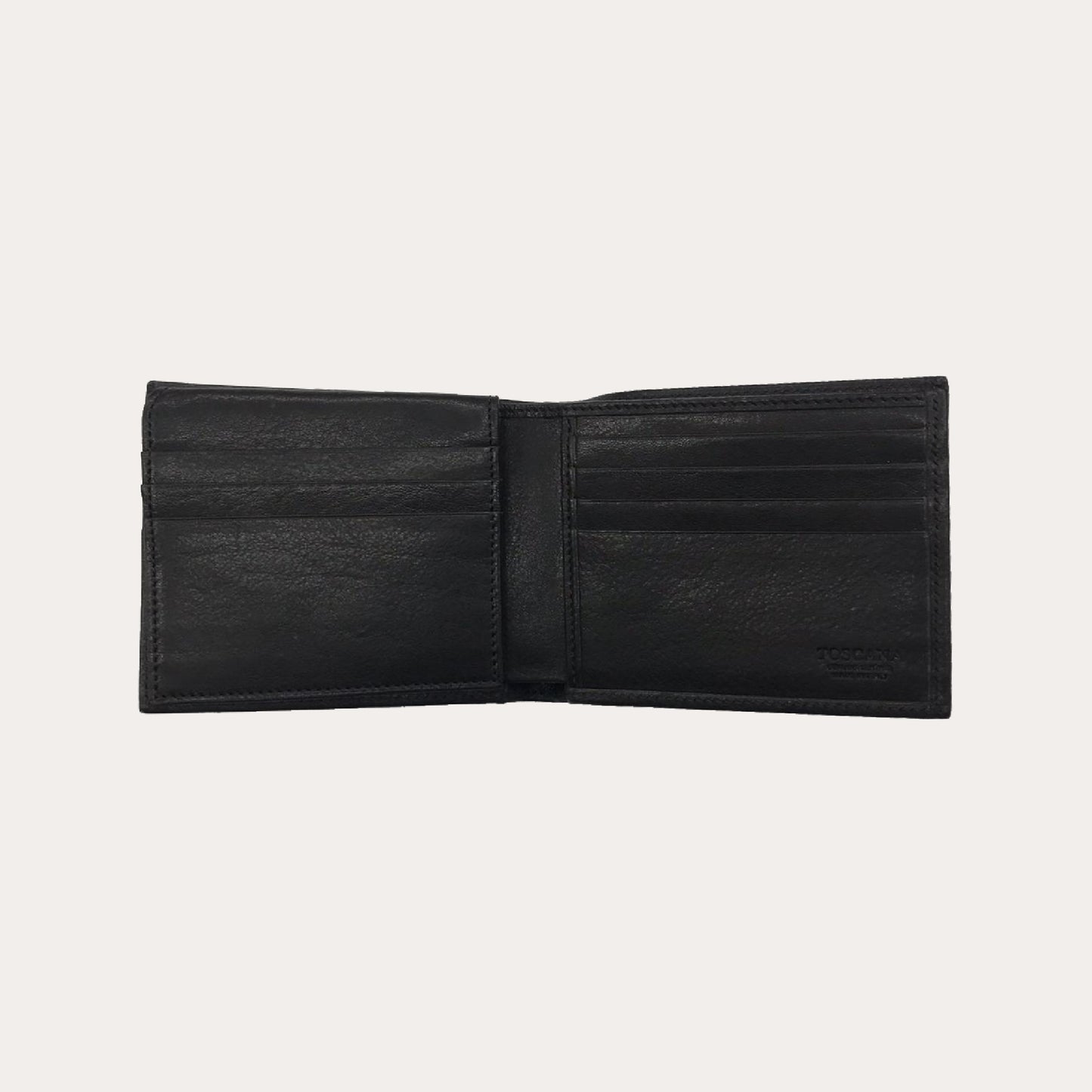 Black Vacchetta Leather Wallet-15 Credit Card Sections