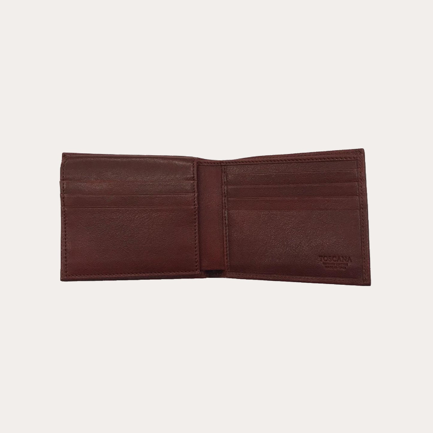 Maroon Vacchetta Leather Wallet-15 Credit Card Sections