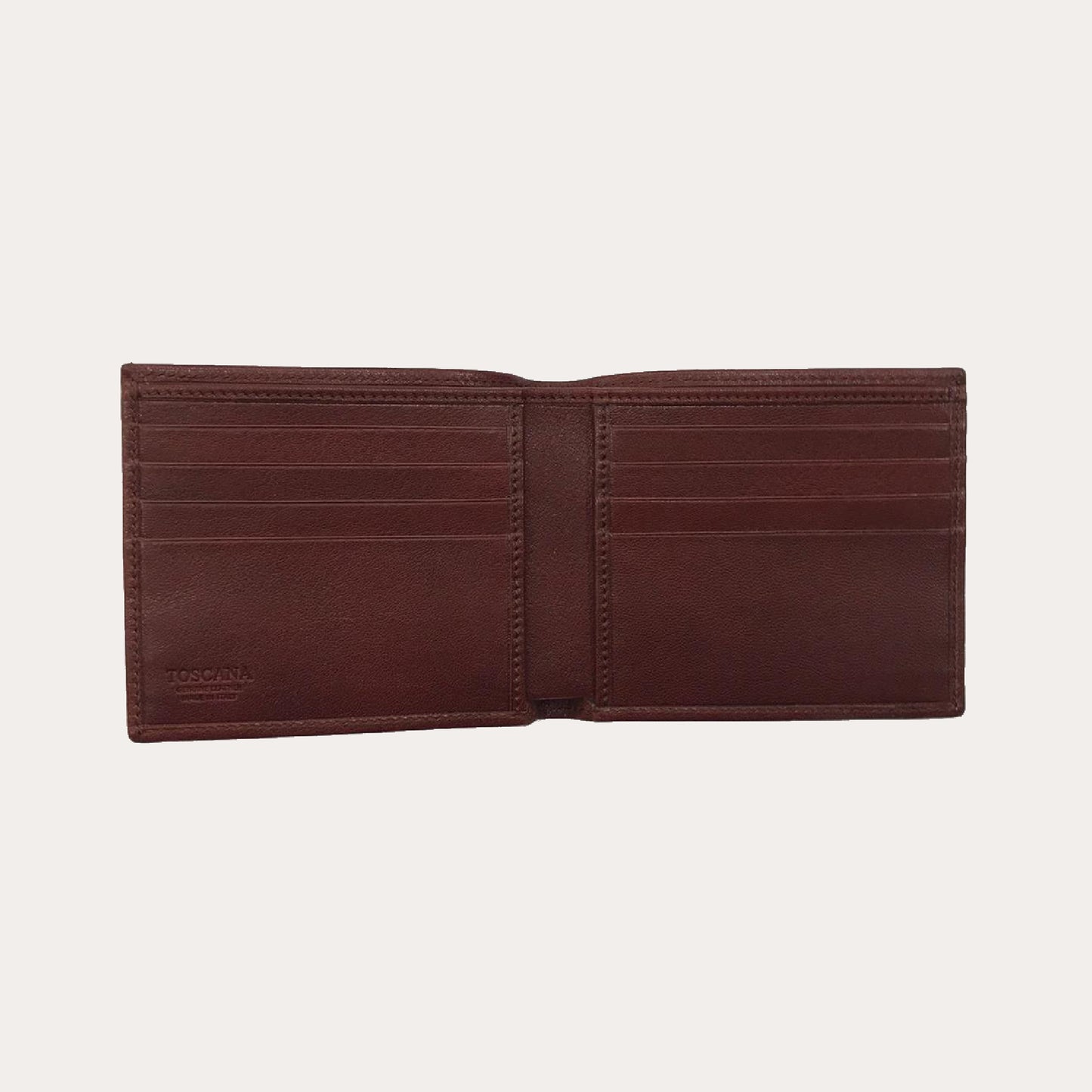 Maroon Vacchetta Leather Wallet-8 Credit Card Section