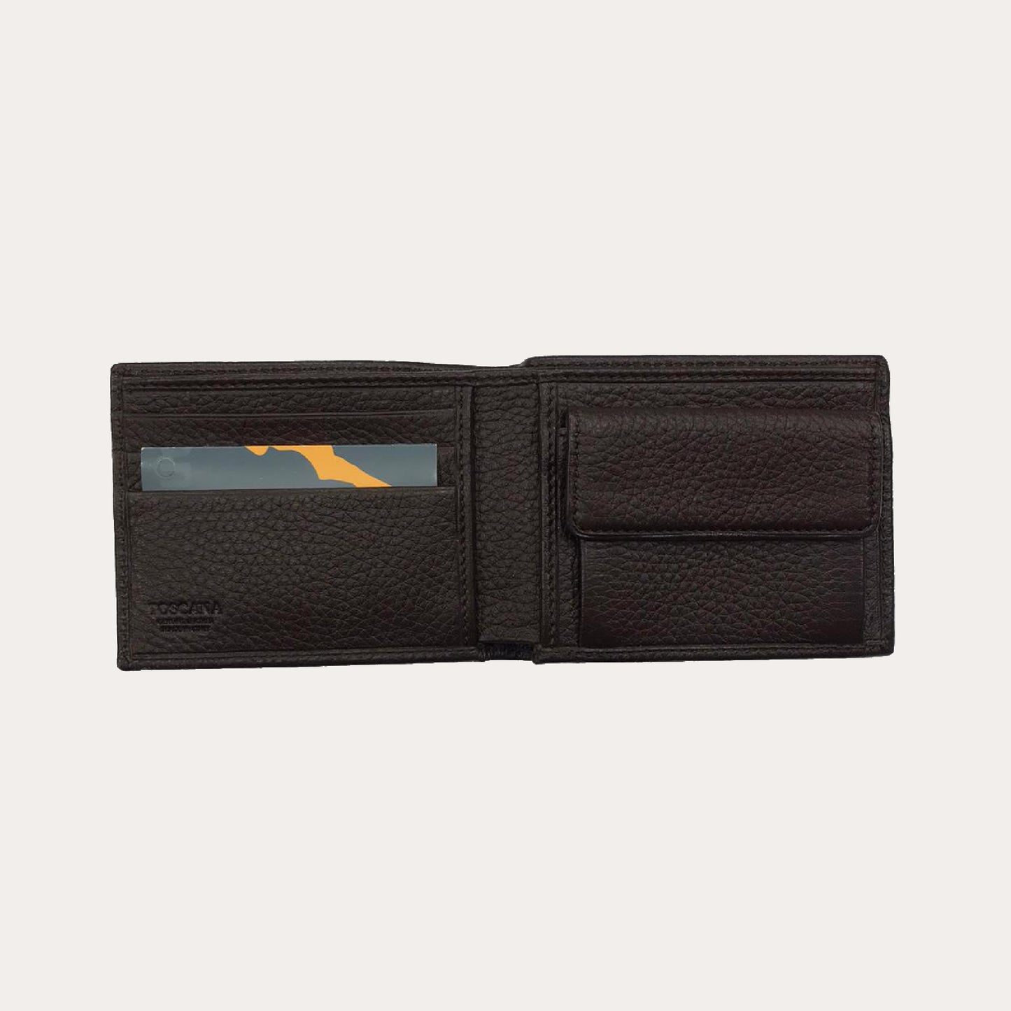 Brown Deer Leather Wallet-3 Credit Card/Coin Section