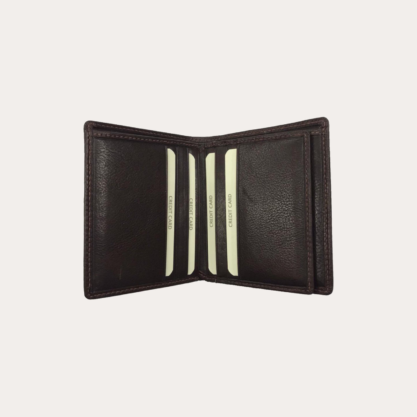 Brown Leather Wallet-12 Credit Card Sections
