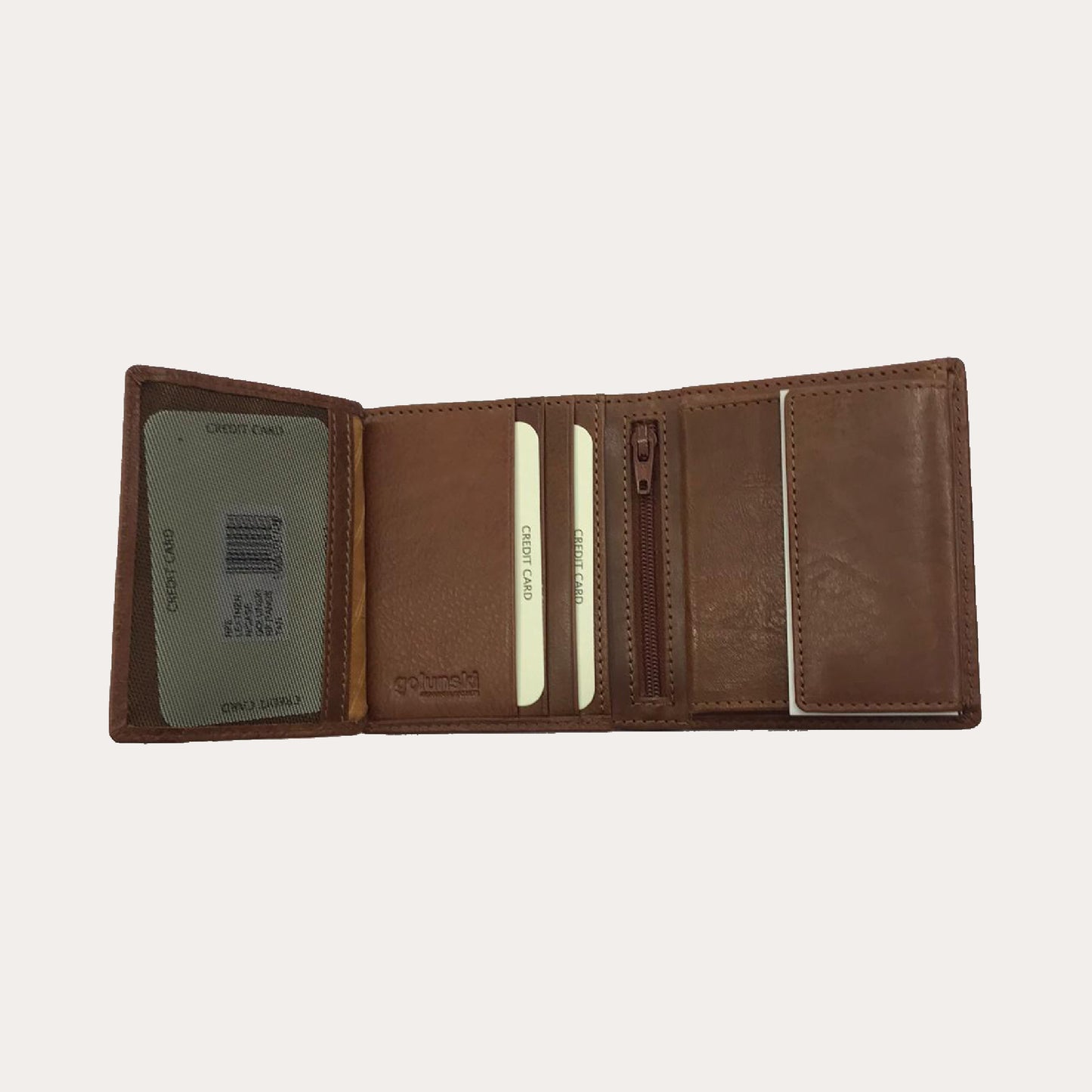 Brown Leather Wallet-12 Credit Card Sections