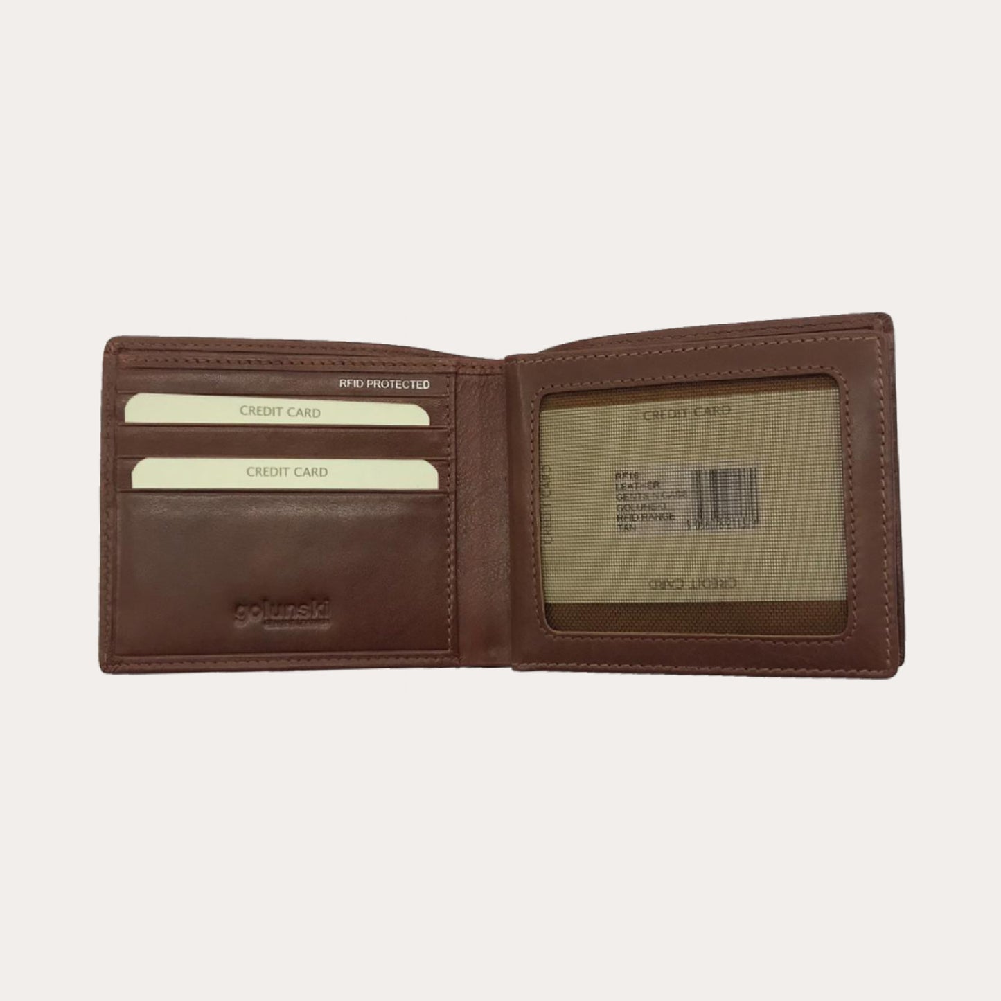 Tan Leather Wallet-12 Credit Card Sections