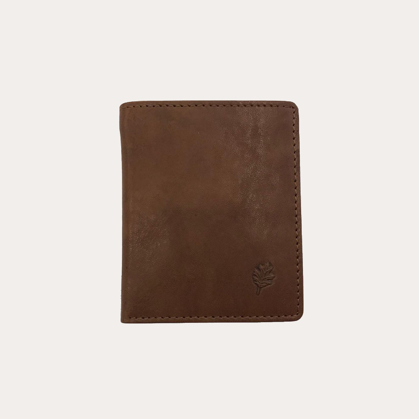Tan Leather Wallet-8 Credit Card Sections