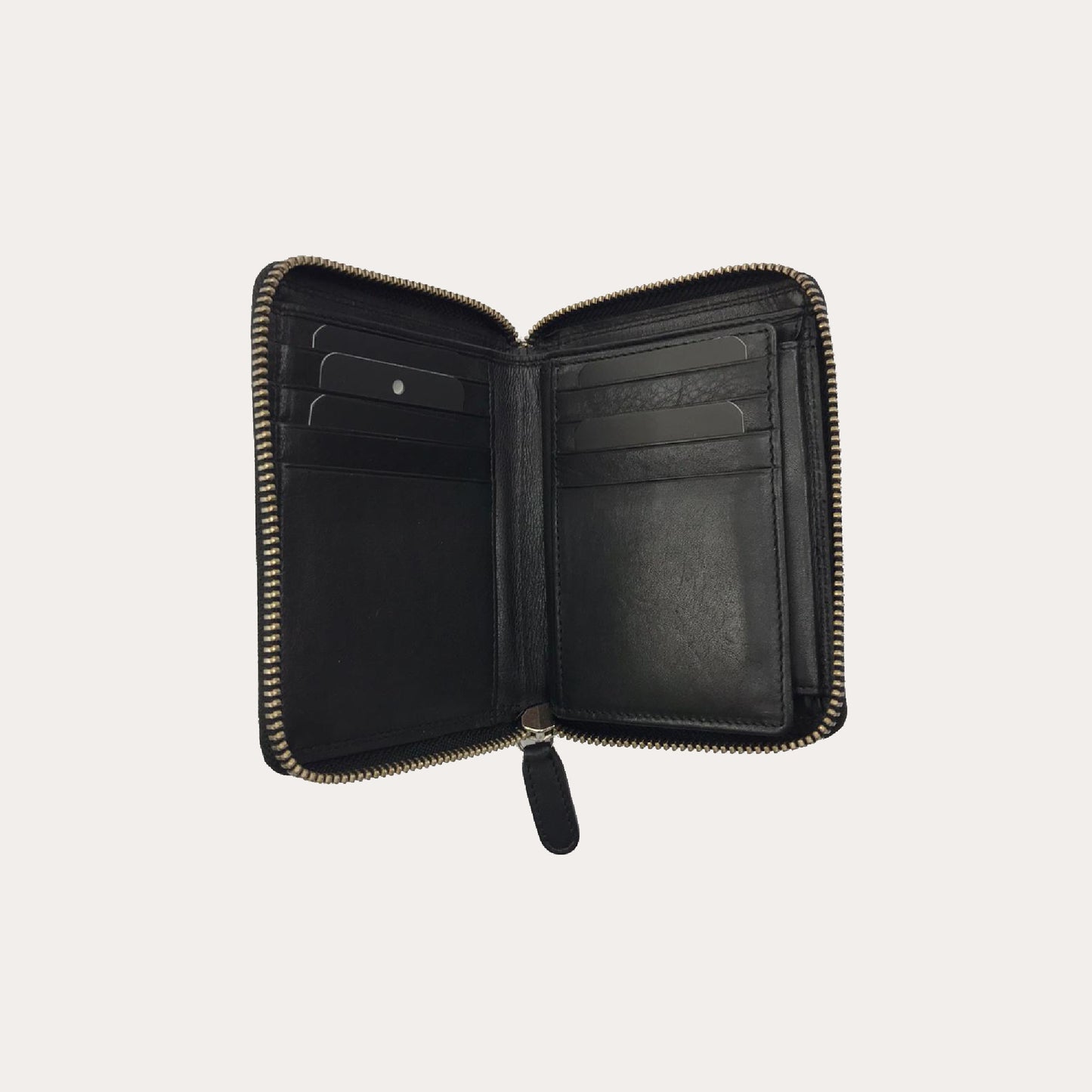 Gianni Conti Black Leather Wallet-8 Credit Card/Coin Section