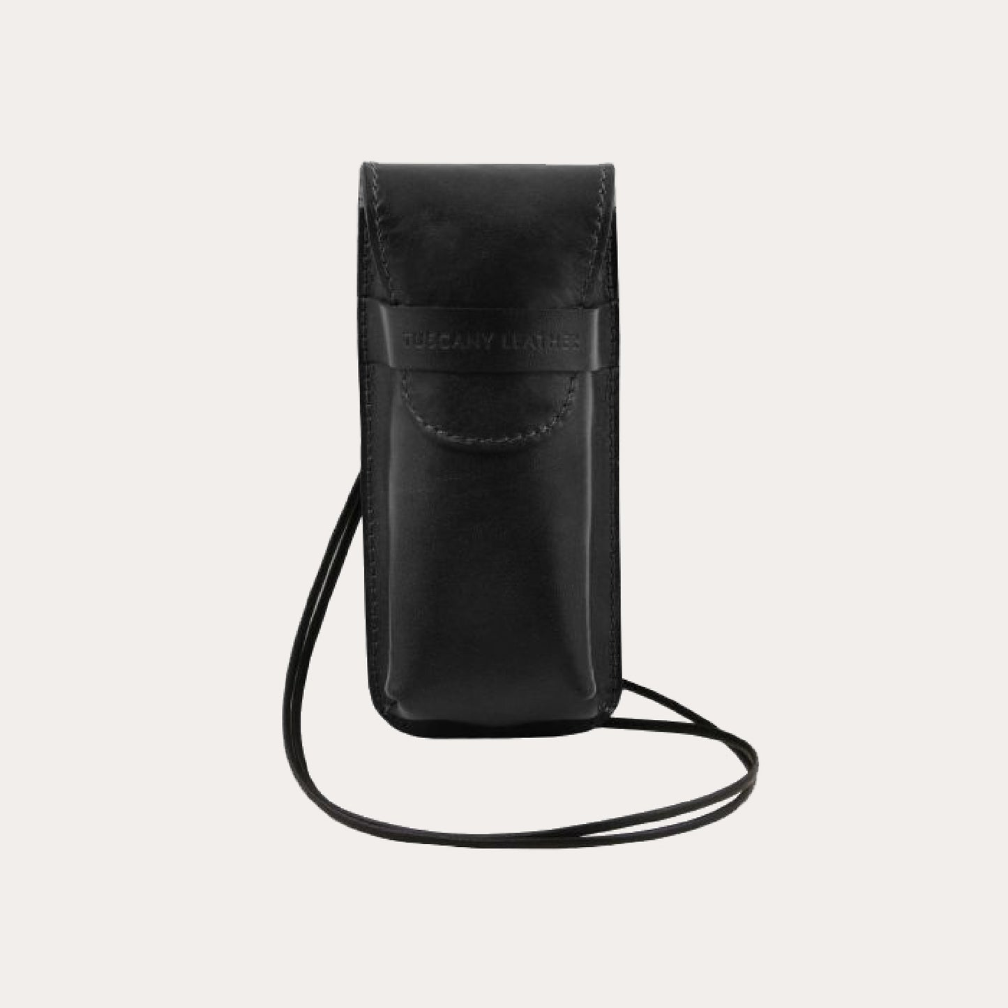 Tuscany Leather Black Leather Glasses Case