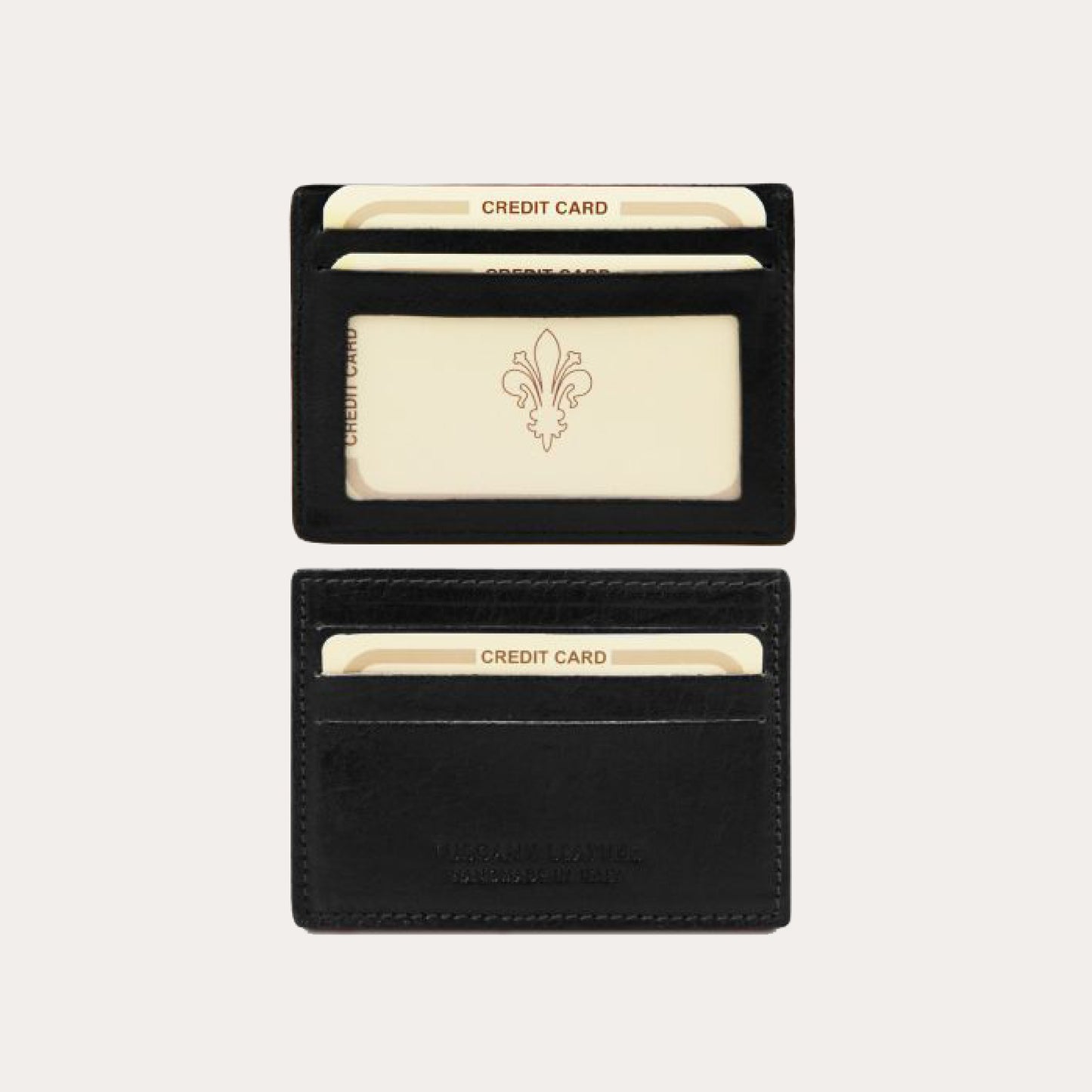 Tuscany Leather Black Leather Credit/Business Card Holder