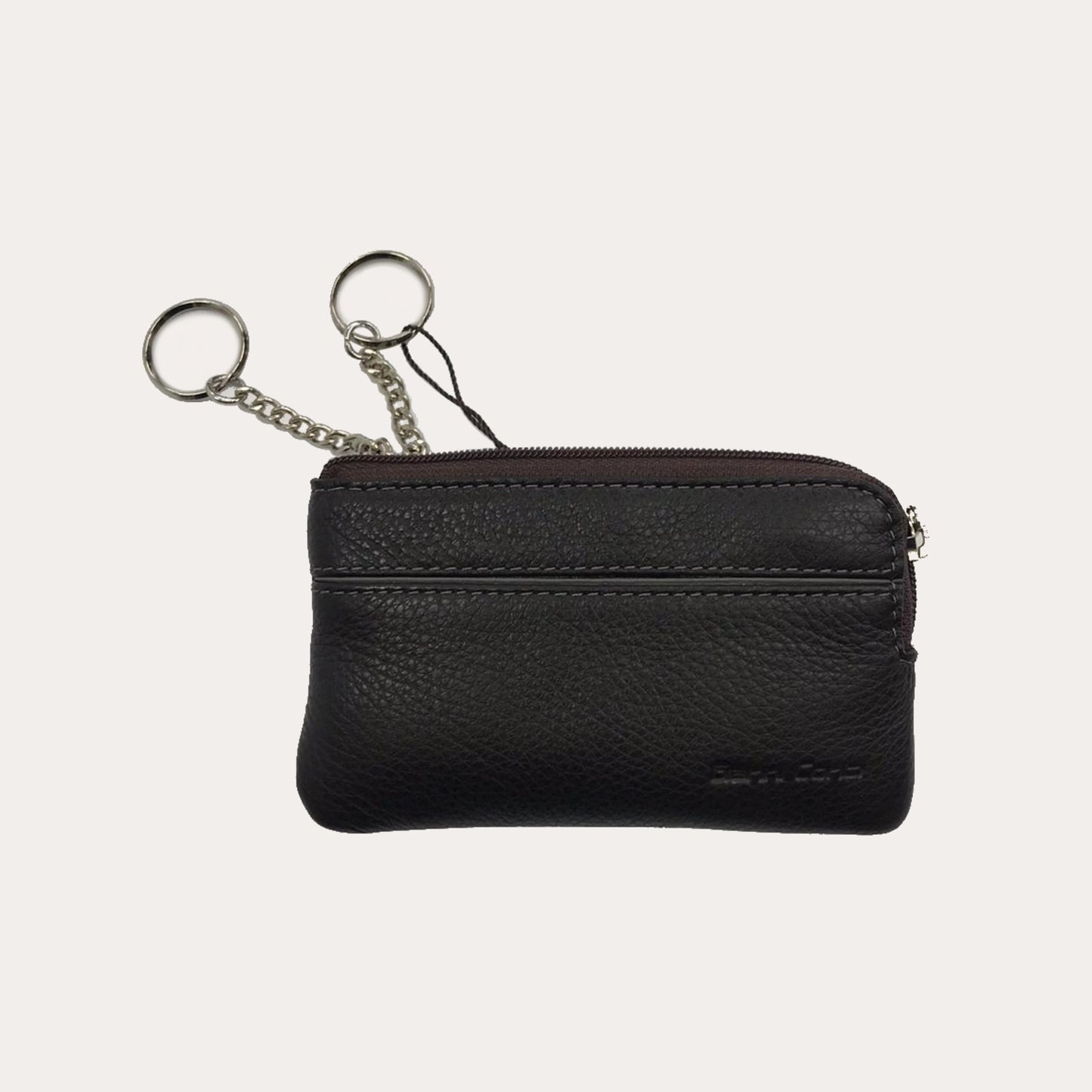 Gianni Conti Dark Brown Leather Zipped Keyring